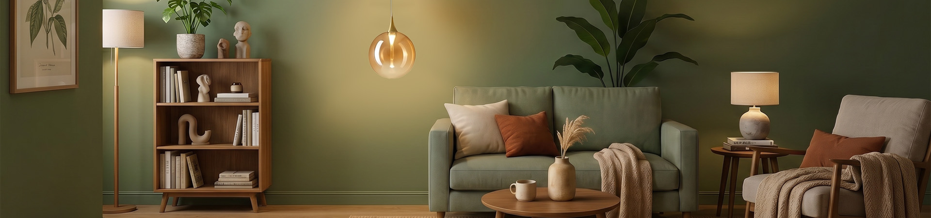 Jaquar decorative pendant lighting in a contemporary living room