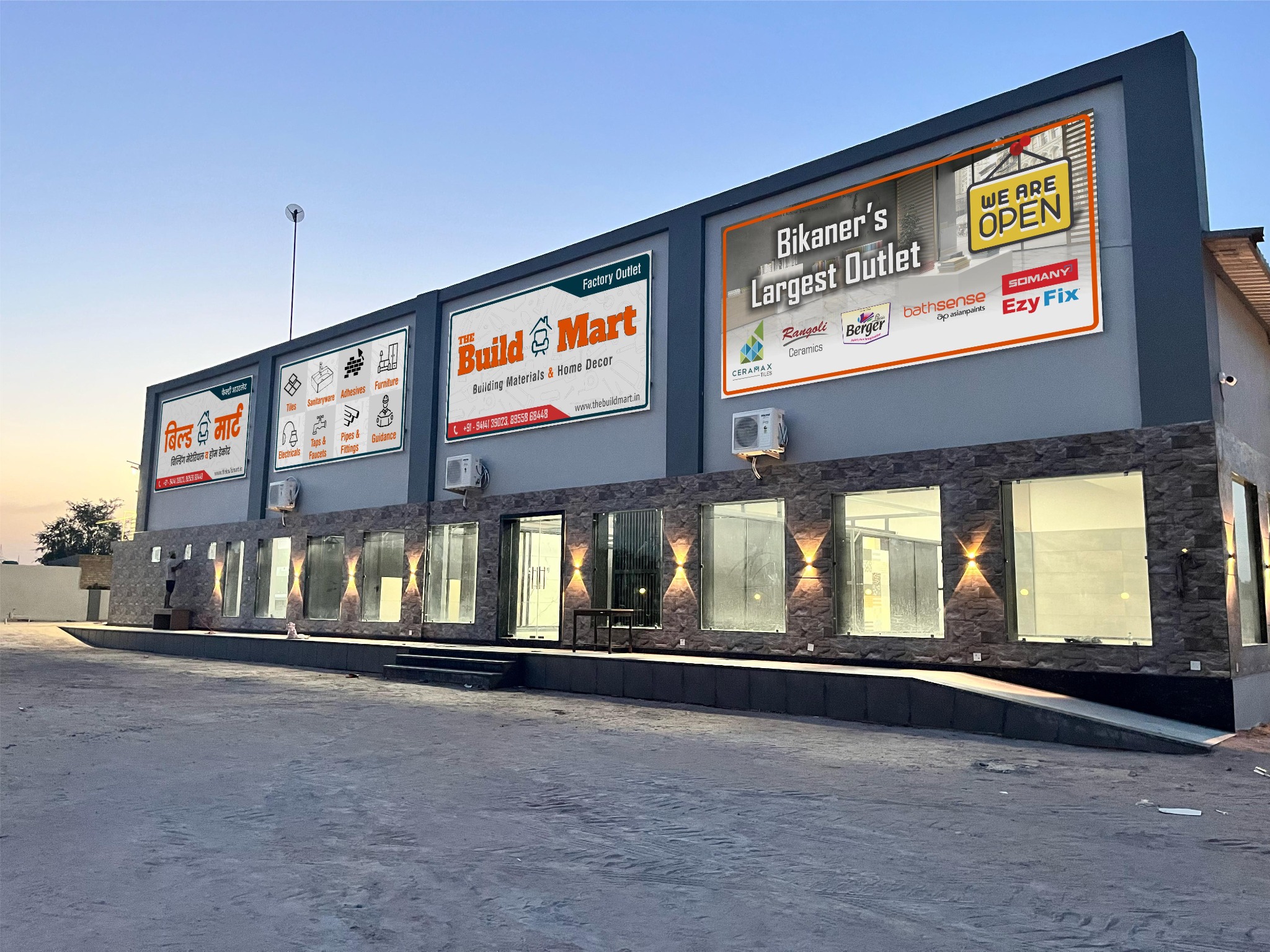 The Build Mart storefront and paved approach