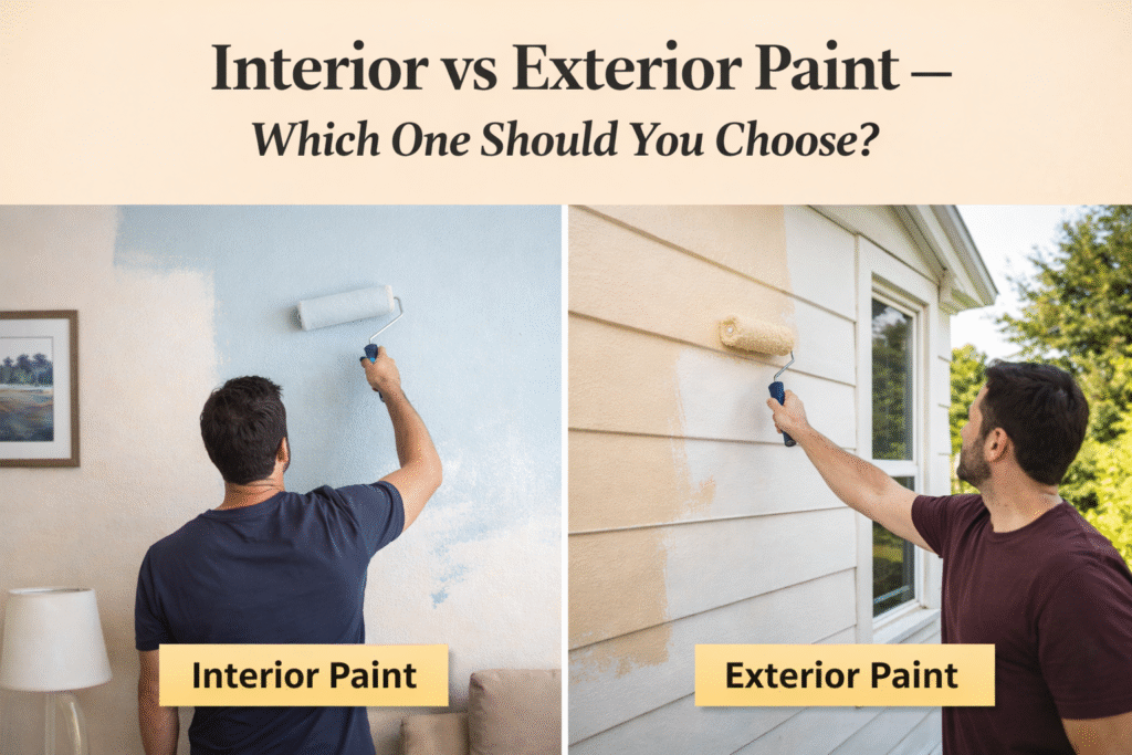 interior vs extirior paint, berger paints, paints in bikaner, the build mart, wall paint