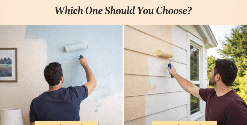 interior vs extirior paint, berger paints, paints in bikaner, the build mart, wall paint